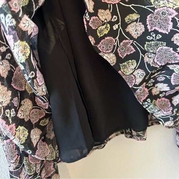 cinq a sept drew georgette floral ruffle smocked blouse - Picture 9 of 12